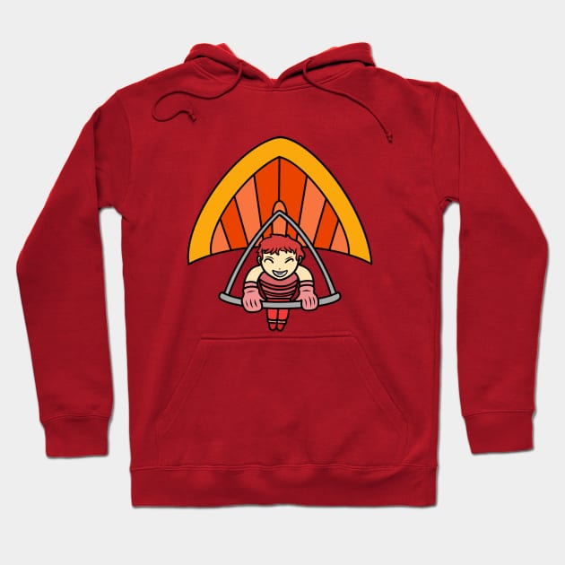 Cartoon hang gliding Hoodie by Andrew Hau